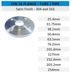 DIN 16 Flange | Tubesales Stainless Steel Australia
